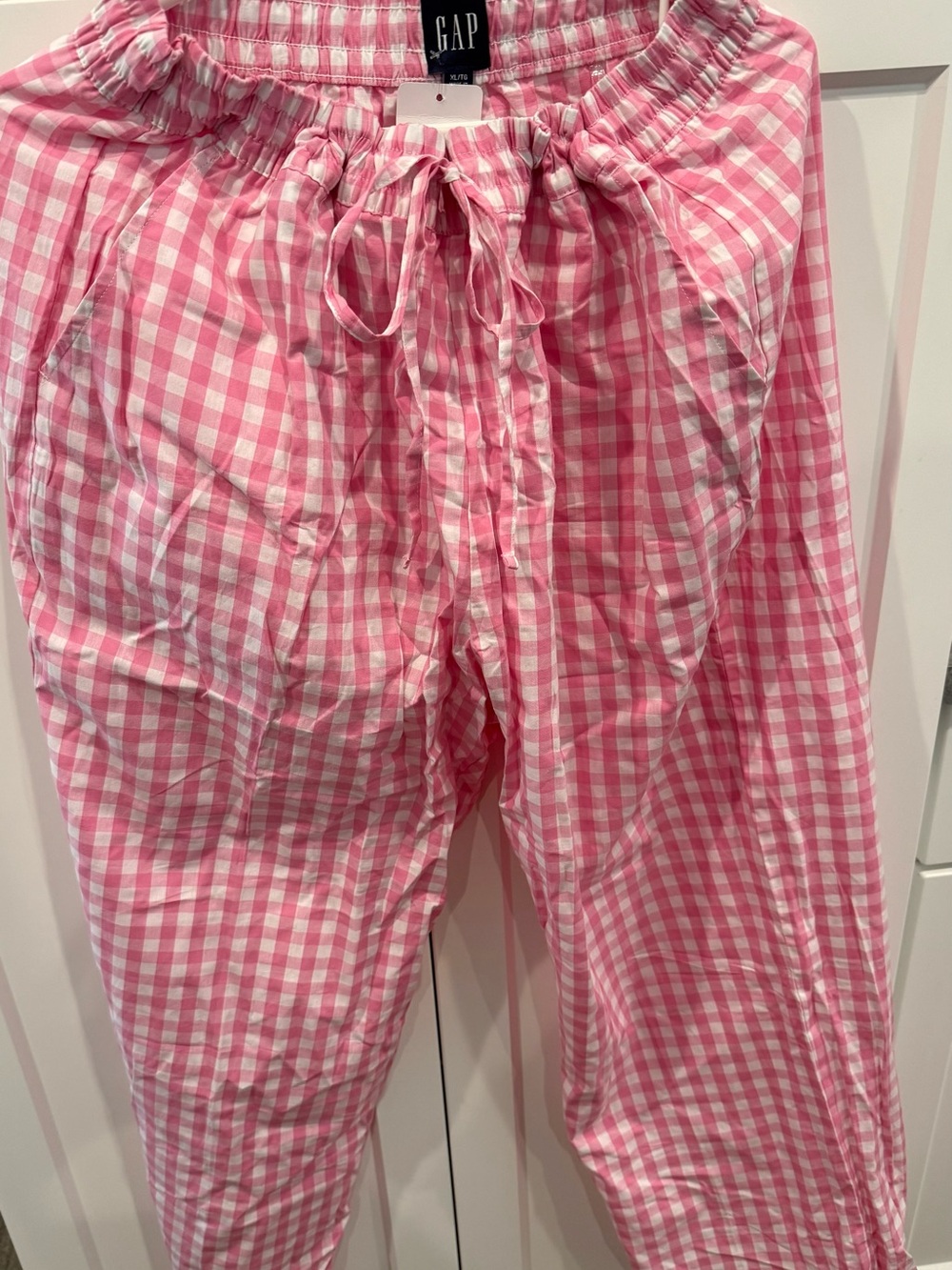NEW - GAP Pink and White Gingham Pajama Pants